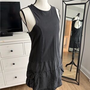 BDG Black Sleeveless Mini Dress with Cargo Pockets!
